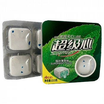 Жевательная резинка "Супер" с жидким центром внутри Кофе и Мята 16,6гр 1шт/30уп